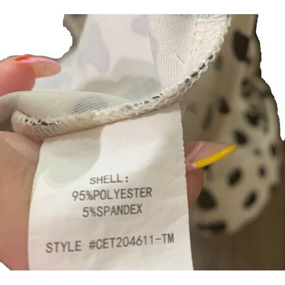 Melloday/ Anthropologie Women’s White With Black Design,back Zip Up Size. M. B28 - Picture 4 of 4